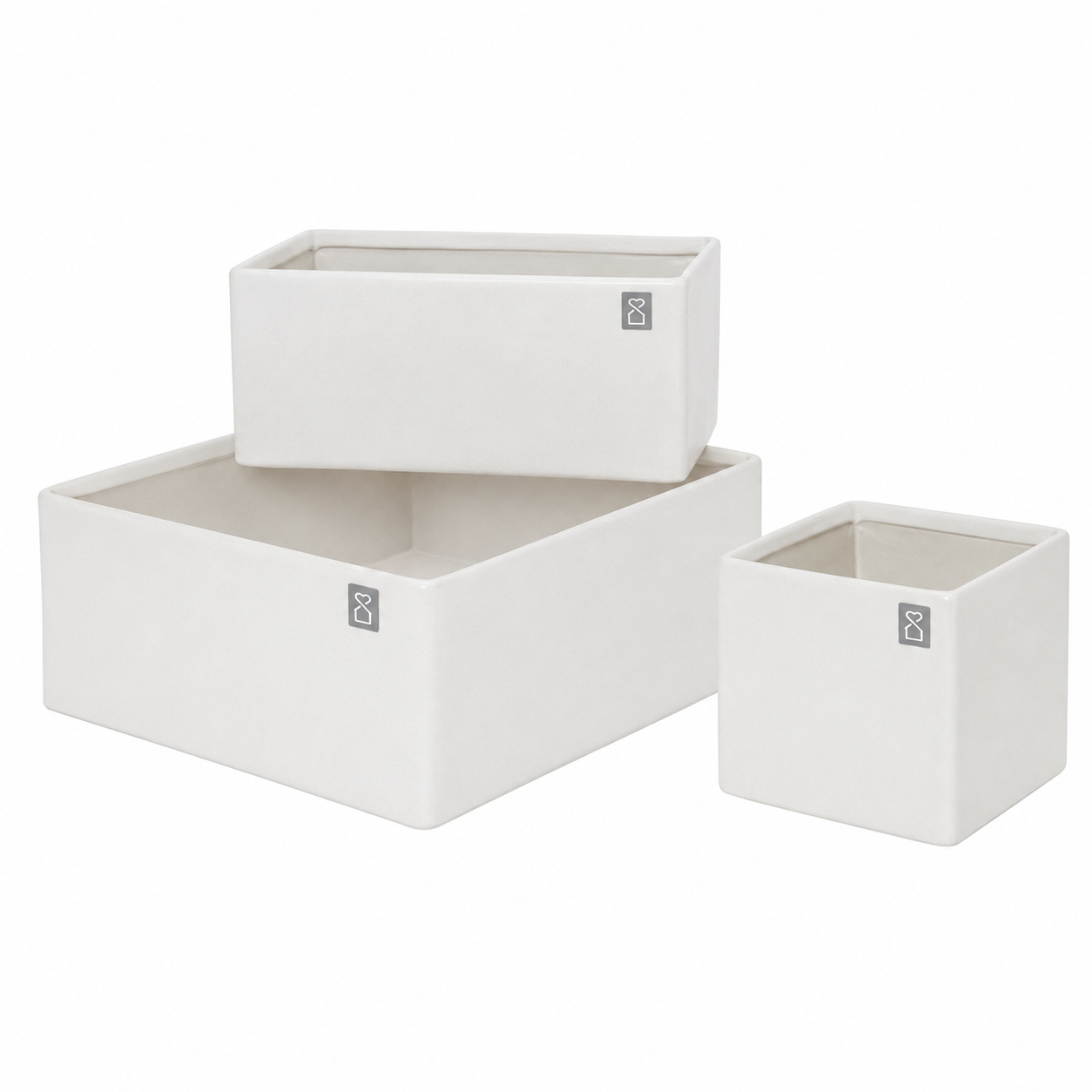 Caja set 3 algodon poliester 28x28x10 crudo