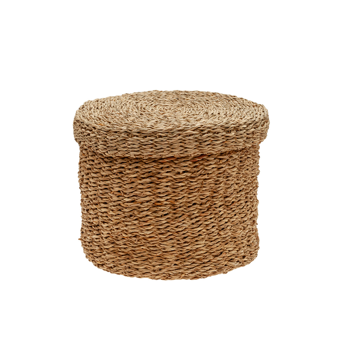 Cesta seagrass con tapa d.20x18cm