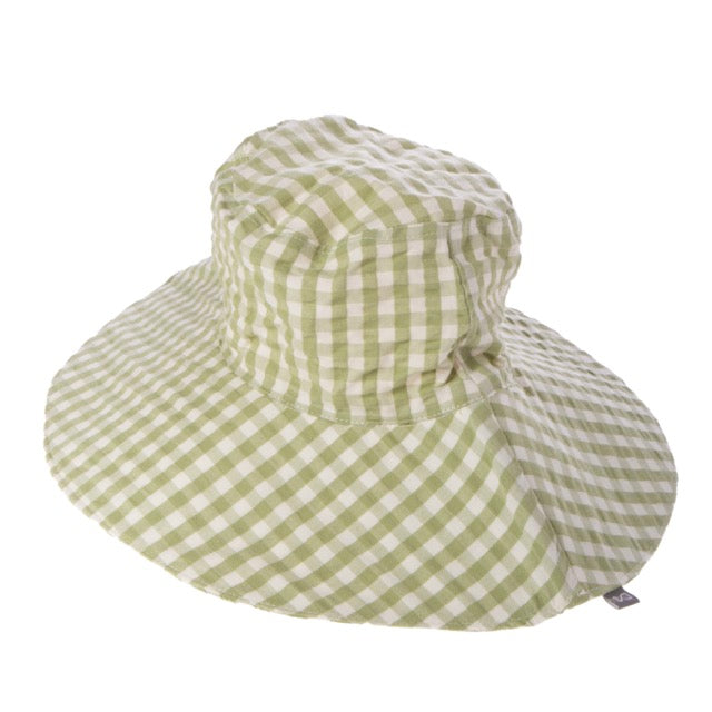 Sombrero vichy verde / 15x36 cm
