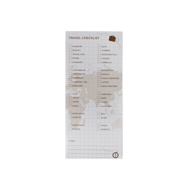 Checklist de viaje blanco / 8x18 cm