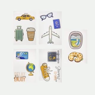 Pack de pegatinas de viaje multicolor / 14,8x21 cm