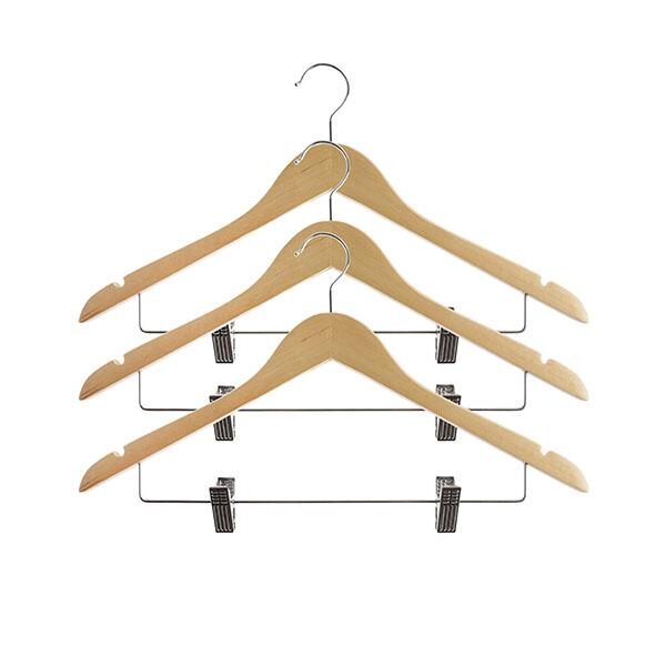 Pack 3 perchas traje con pinzas natural | Muy Mucho Colombia