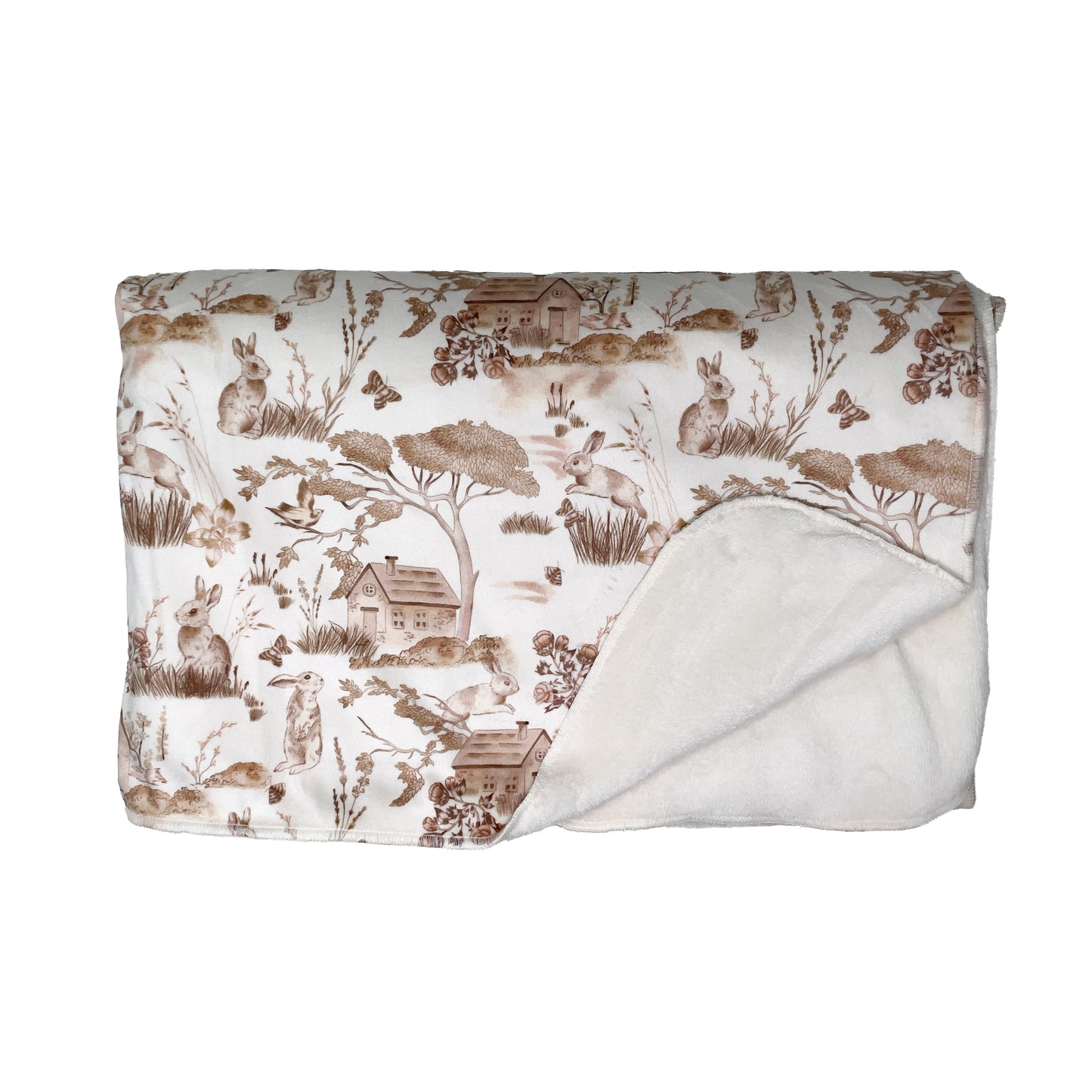 Cobija Borrego Conejos para Bebé 75cm x 1mt