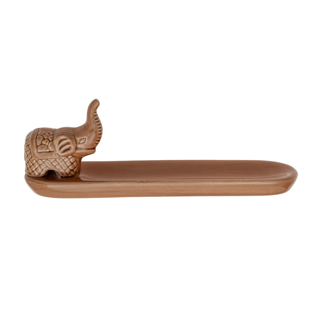 Soporte para incienso elefante en gres / 24x4,7x8,5cm