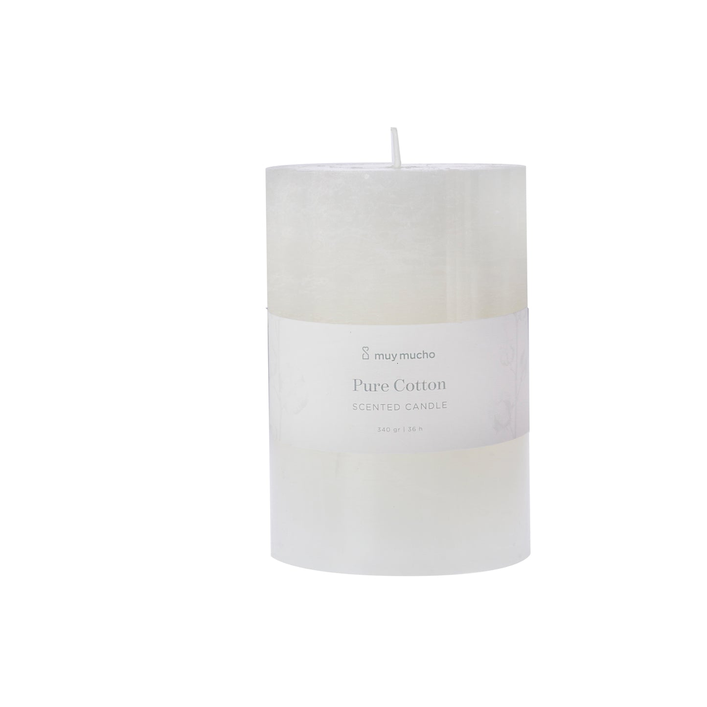 Vela cilindro blanca pure cotton / 7x10cm