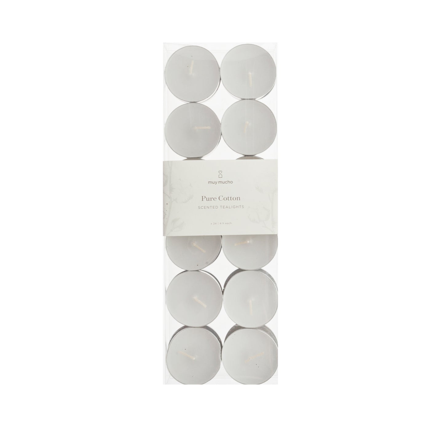 Pack 24 velas te blanca pure cotton