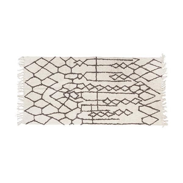 Alfombra rectángular con diseño geométrico en blanco y negro | Muy Mucho Colombia