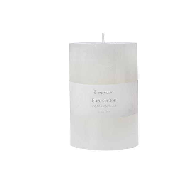 Vela cilindro blanca pure cotton | Muy Mucho Colombia