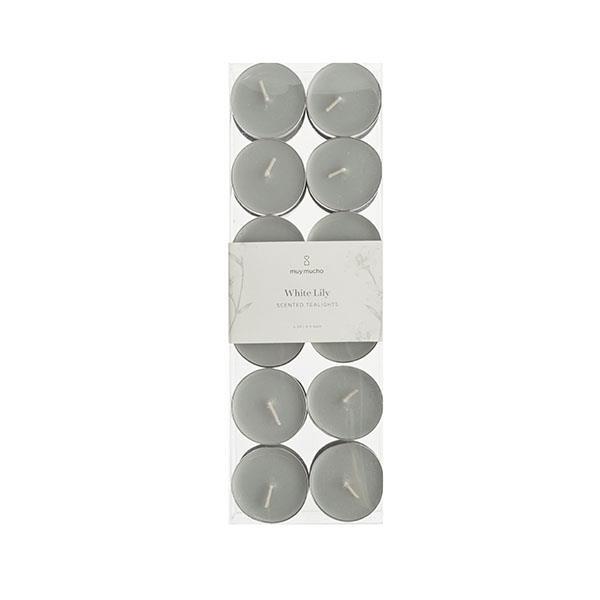 Pack 24 velas te blanca white lily | Muy Mucho Colombia