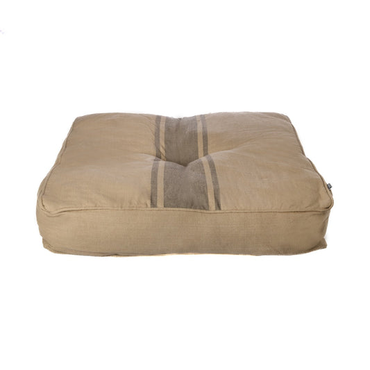 Cojín suelo con asa taupe / 50x50+10cm