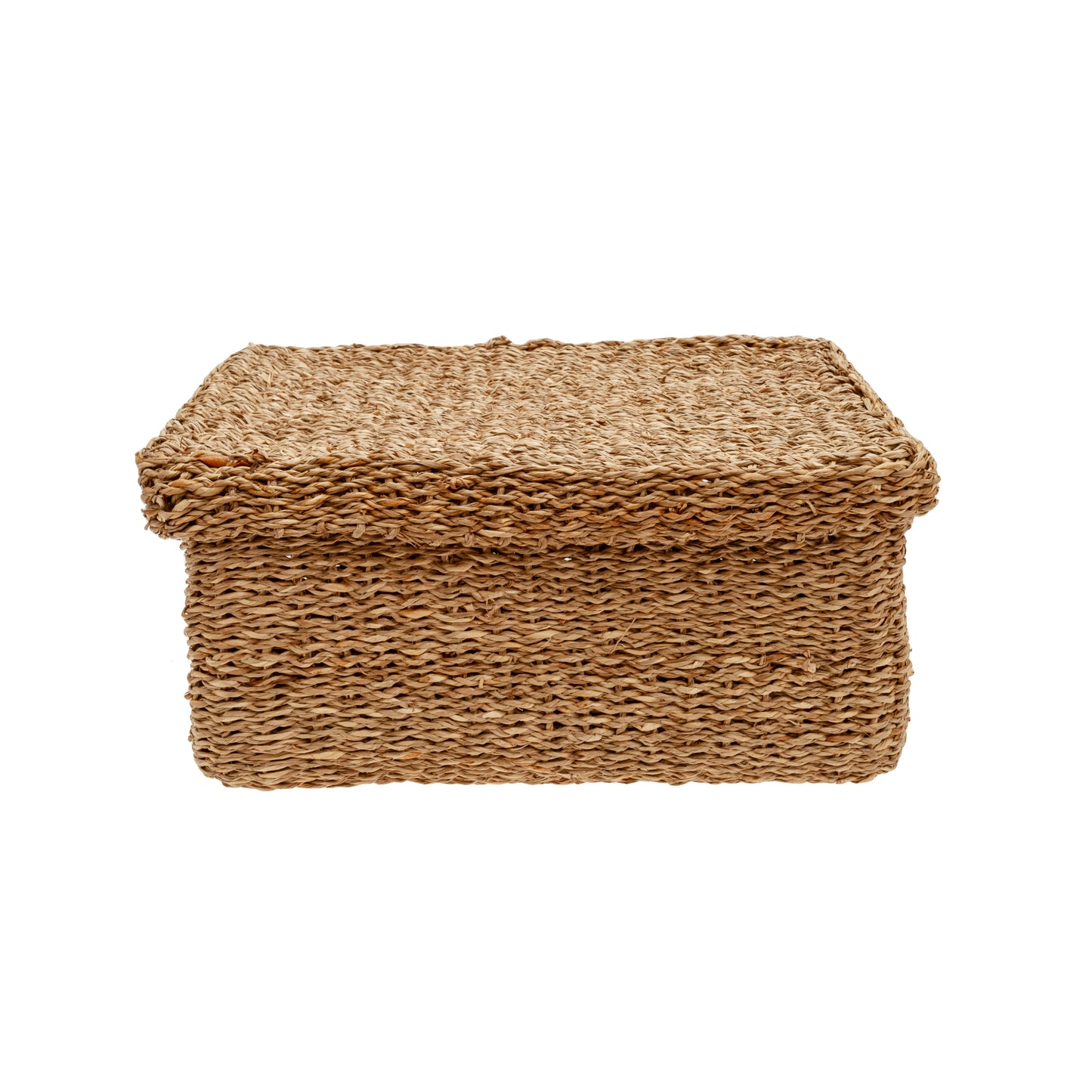Cesta seagrass con tapa 26x18x12cm