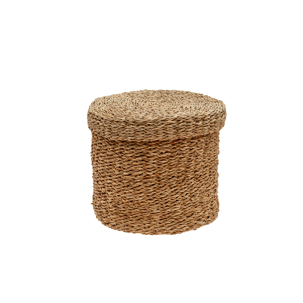 Cesta seagrass con tapa d.26x20cm