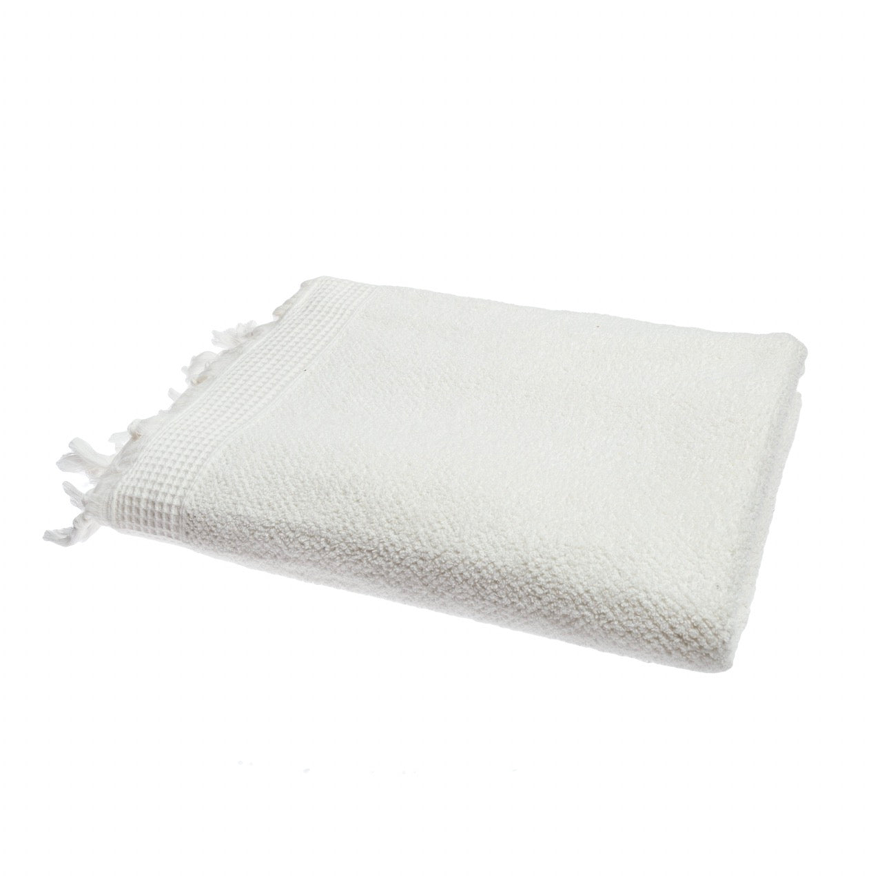 Toalla lavabo flecos blanca / 50x100cm