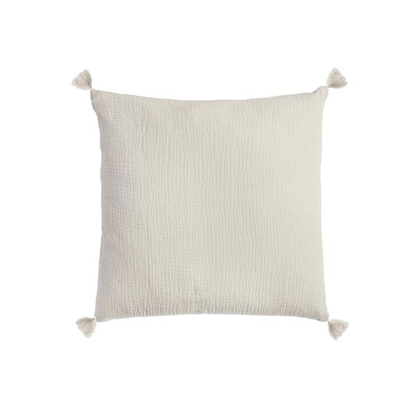 Cojin algodón lavado volantes beige | Muy Mucho Colombia