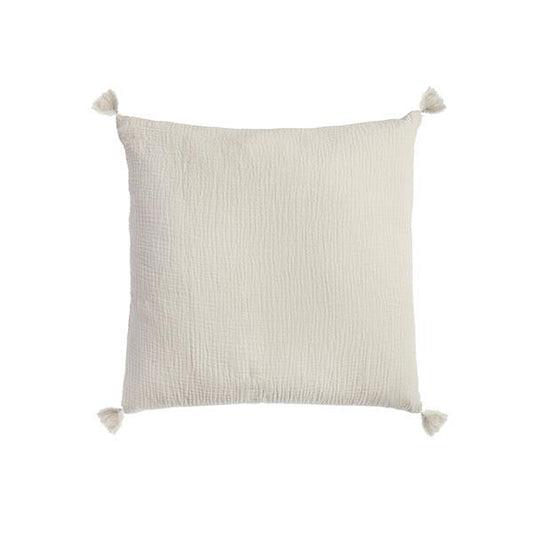 Cojin algodón lavado volantes beige | Muy Mucho Colombia