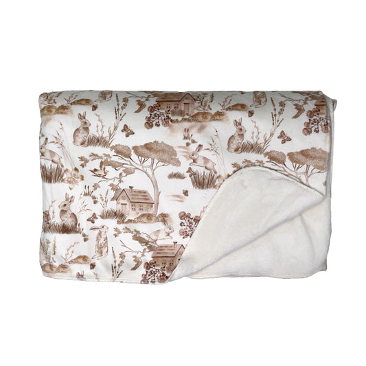 Cobija Borrego Conejos para Bebé 75cm x 1mt