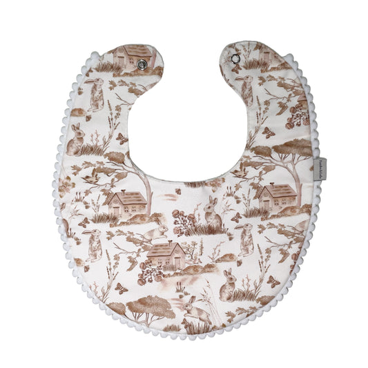 Babero Doble Faz Conejos para Bebé