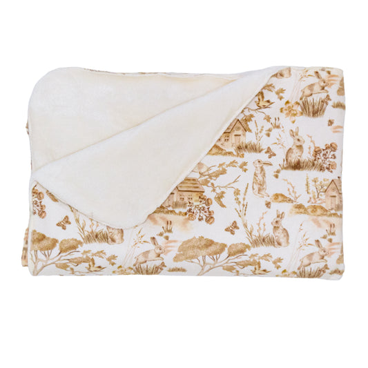 Cobija Borrego Conejos para Bebé 75cm x 1mt