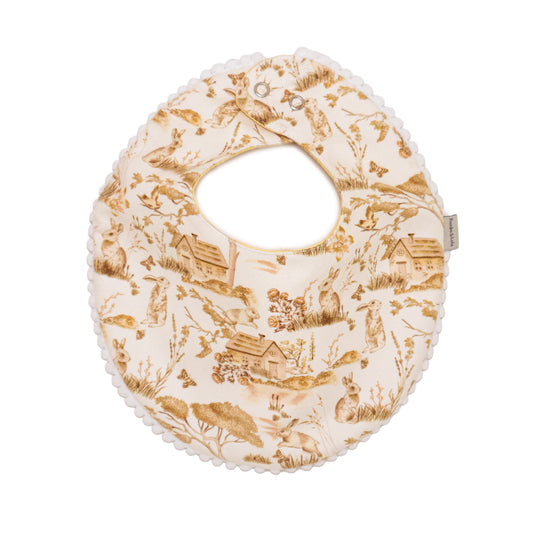 Babero Doble Faz Conejos para Bebé