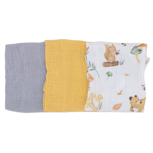 Set x3 Babitas de Muselina Ositos para Bebé