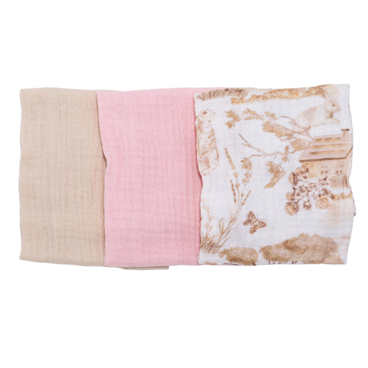 Set x3 Babitas de Muselina Conejos para Bebé