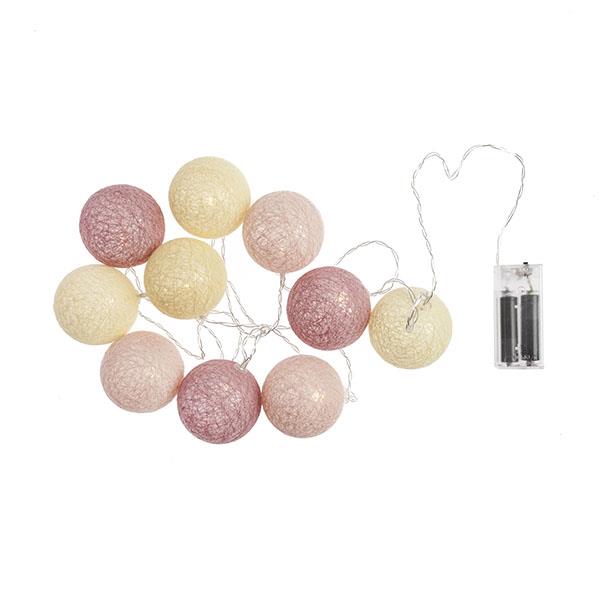 Guirnalda 10 bolas led algodón rosa | Muy Mucho Colombia