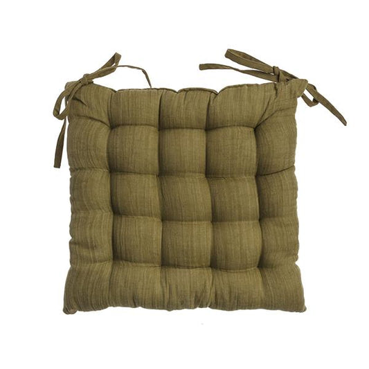 Cojín silla muselina doble verde | Muy Mucho Colombia