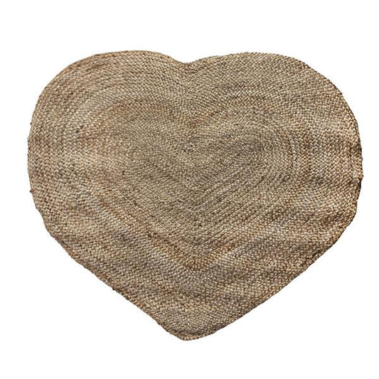 Alfombra yute corazón natural | Muy Mucho Colombia