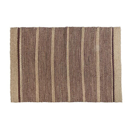 Alfombra rectángular fibra vegetal rayas natural | Muy Mucho Colombia