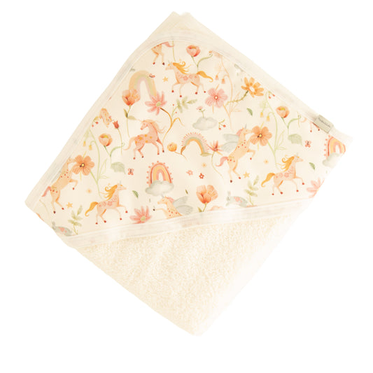 Toalla capucha beige jardín mágico