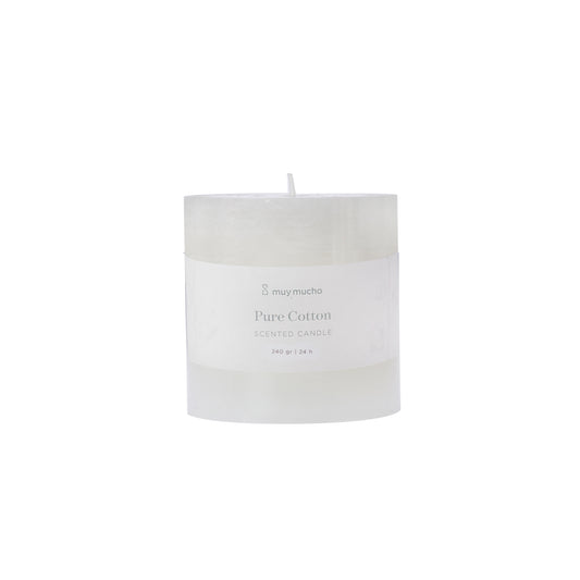 Vela cilindro blanca pure cotton / 7x7cm