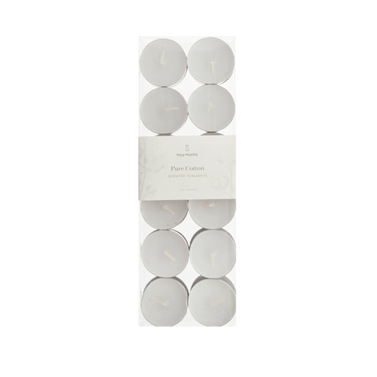 Pack 24 velas te blanca pure cotton