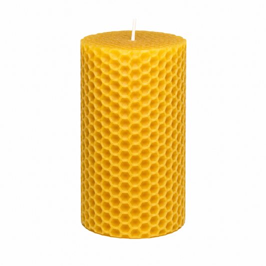 Vela cera parafina 7x7x15 abeja amarillo