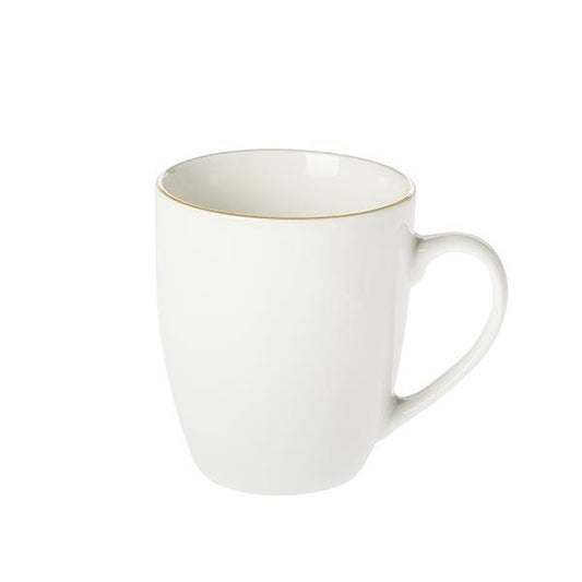 Mug blanco ribete blanco y oro | Muy Mucho Colombia