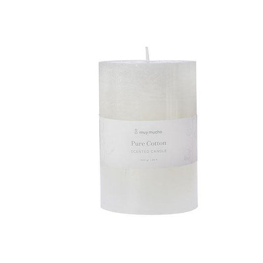 Vela cilindro blanca pure cotton | Muy Mucho Colombia