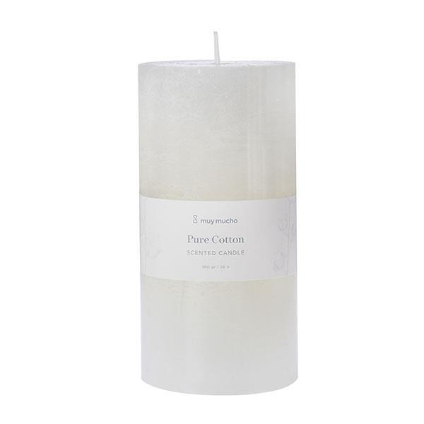 Vela cilindro blanca pure cotton | Muy Mucho Colombia