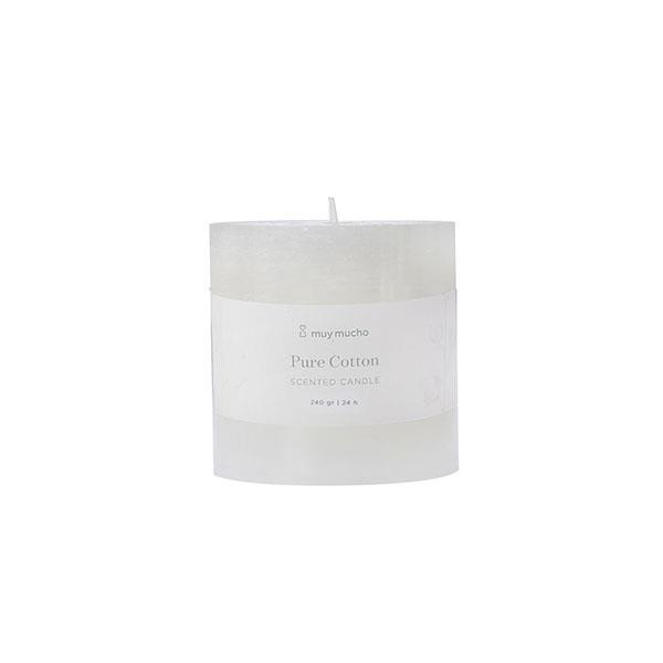 Vela cilindro blanca pure cotton | Muy Mucho Colombia